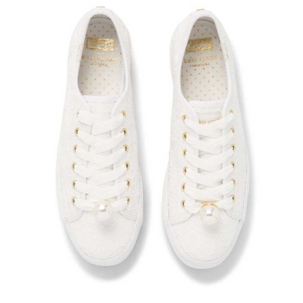 NEW Kate Spade x Keds lace and pearl sneakers
